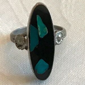 Vintage Navajo Turquoise Inlay Ring